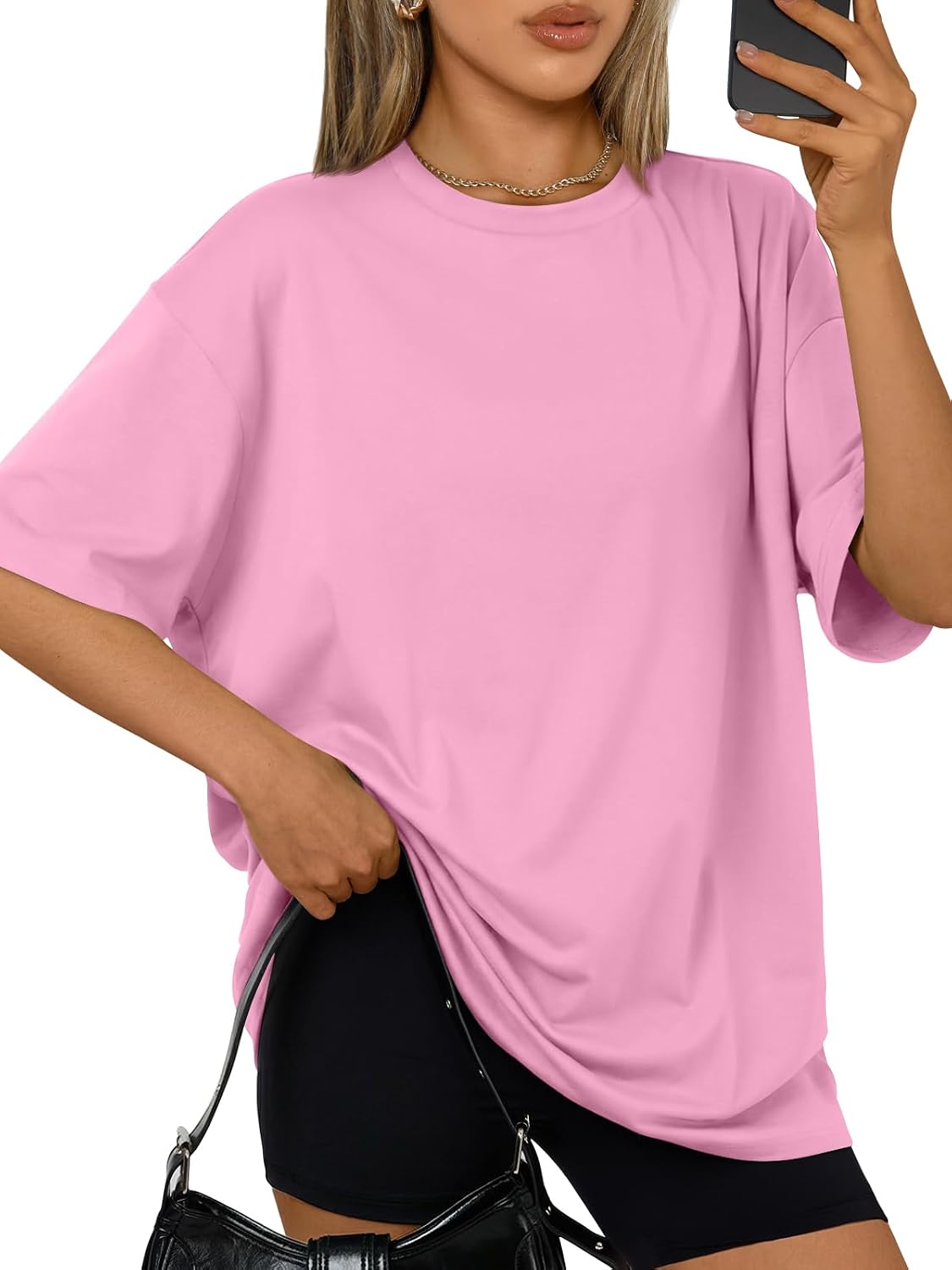 Trendy Queen Womens Oversized T-Shirts Short Sleeve Crew Neck Summer Tops