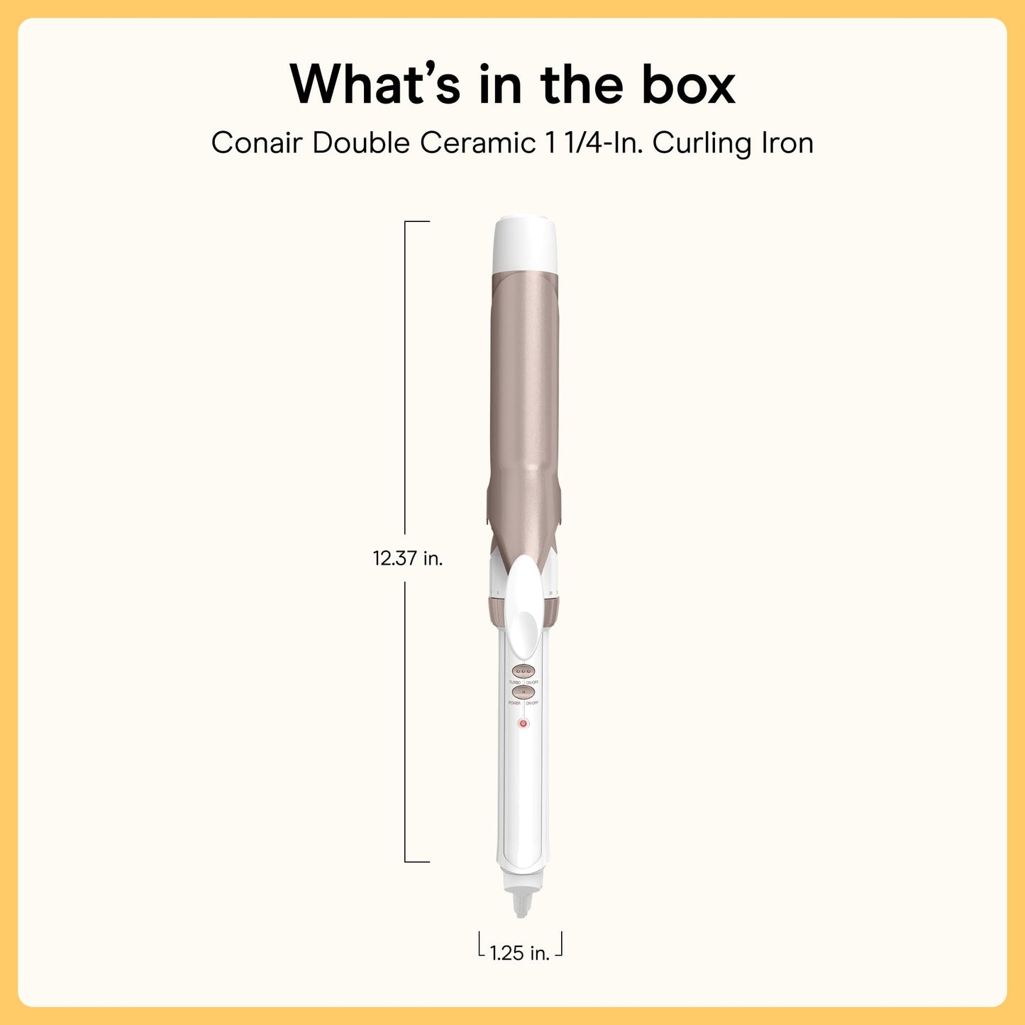 Conair Curling Iron, Double Ceramic, 1" Barrel, White/Rose Gold