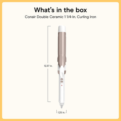 Conair Curling Iron, Double Ceramic, 1" Barrel, White/Rose Gold