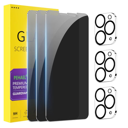 PEHAEL for iPhone 16 Pro Max Privacy Screen Protector+Camera Lens Protector