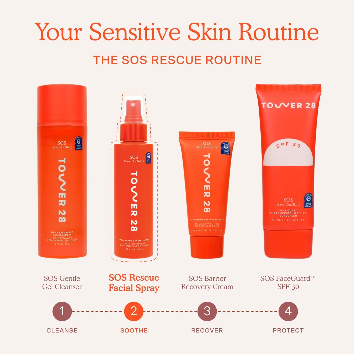 Tower 28 SOS Daily Rescue Soothing Hypochlorous Acid Spray for Face (1 oz)
