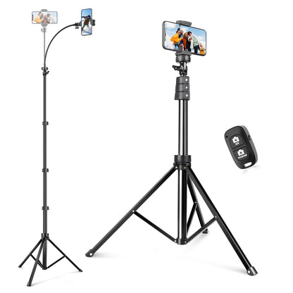SENSYNE 72" Phone Tripod, Extendable Cell Phone Tripod Stand, Selfie Stick with Wireless Remote and Phone Holder, Compatible with iPhone Android Phone, Camera