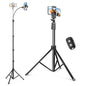 SENSYNE 72" Phone Tripod, Extendable Cell Phone Tripod Stand, Selfie Stick with Wireless Remote and Phone Holder, Compatible with iPhone Android Phone, Camera