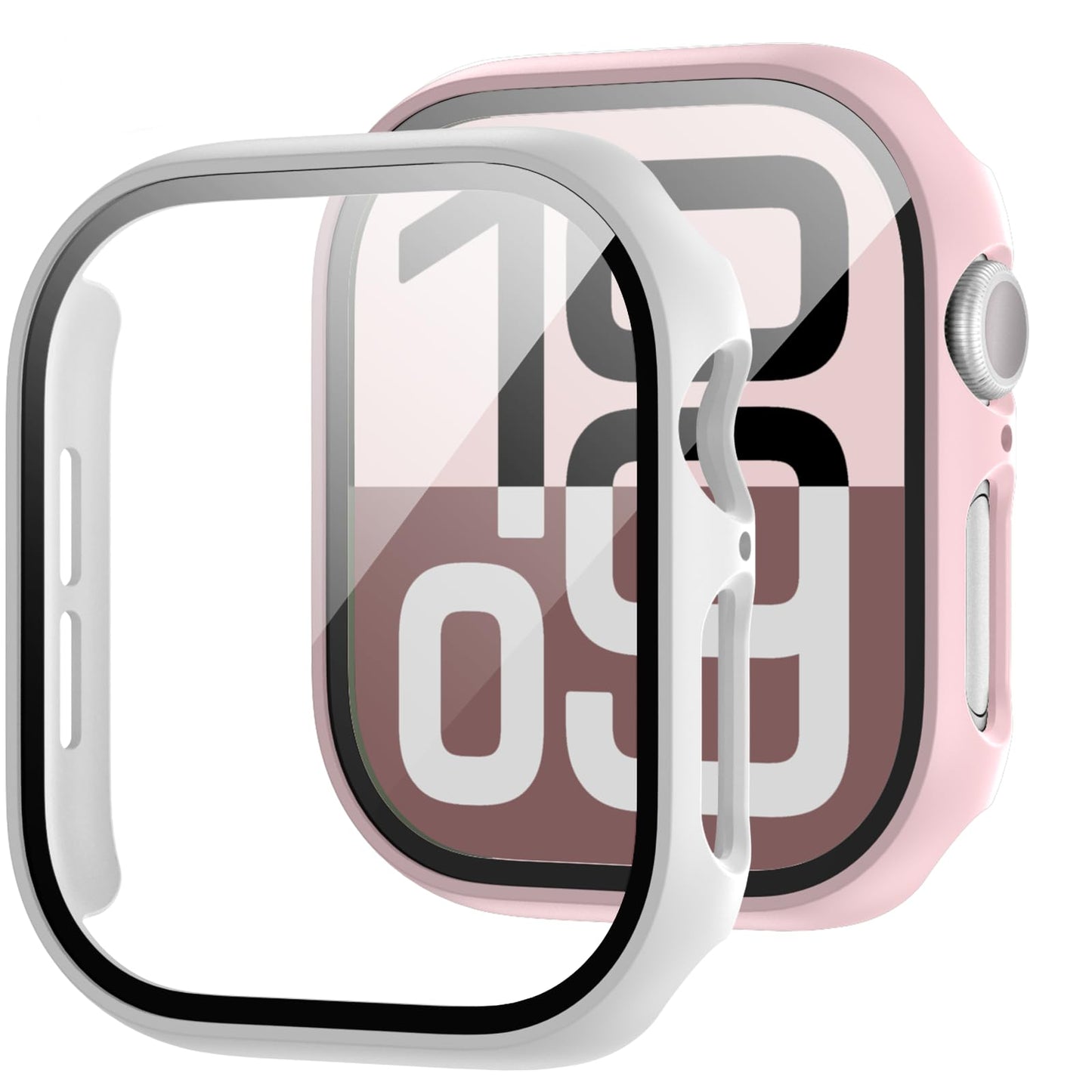 JZK Screen Protector Case for Apple Watch Series 11/10 42mm,Purple+Clear