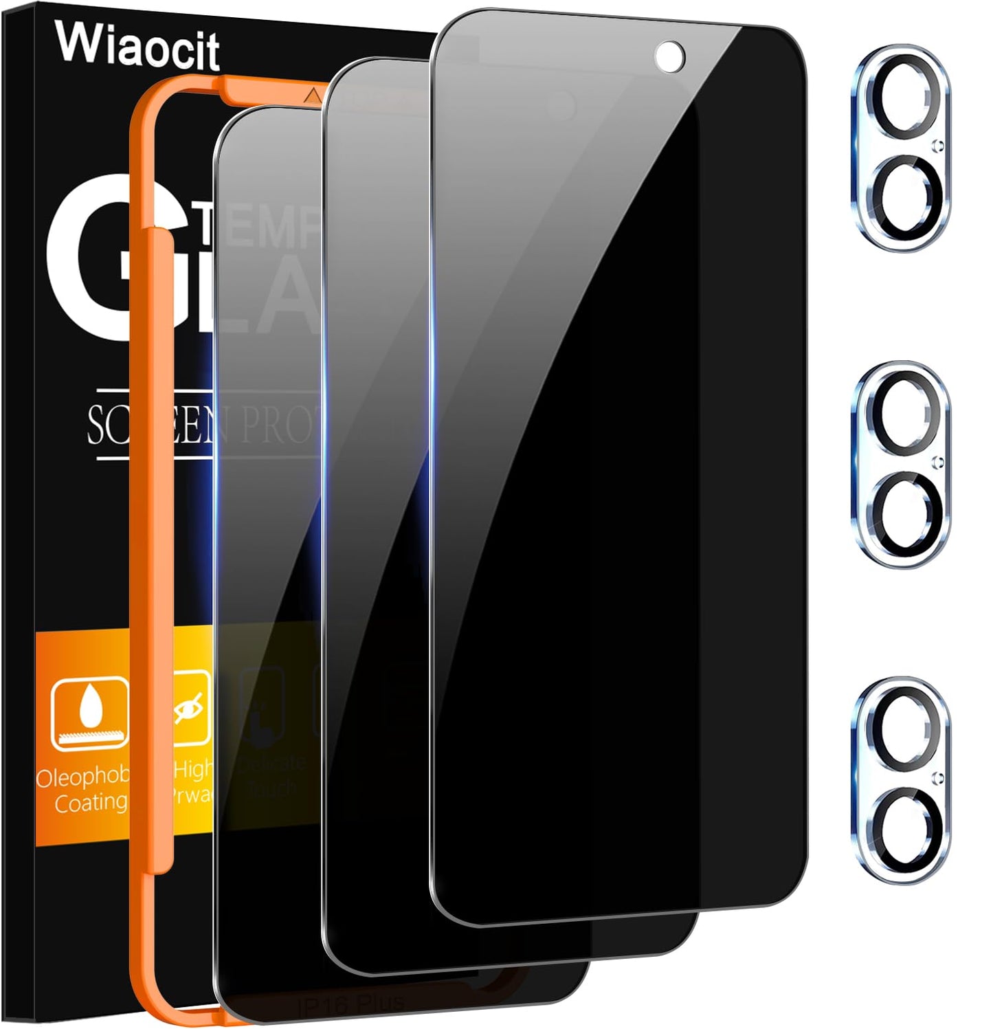 Wiaocit Tempered Glass Privacy Screen Protector for iPhone 15 Pro