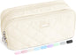 Sooez Large Pencil Case Pouch, Extra Big Pencil Bag with 8 Compartments, Pen Bag Wide Opening, Soft Quilted Pencil Pouch Organizer with Zipper, Portable Pencil Case for Teen Girls, Beige
