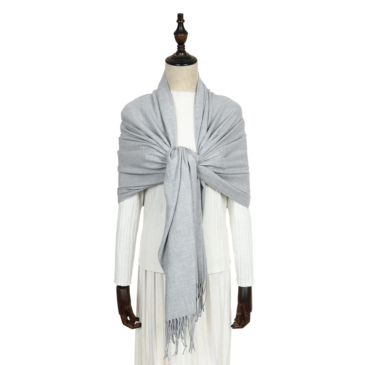 RIIQIICHY Women's Fringe Shawl Wrap Pashmina Scarf for Wedding Evening