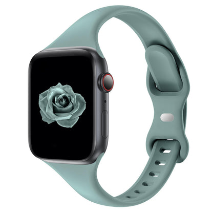 Thin Slim Band Compatible with Apple Watch 38mm 40mm 41mm 42mm 44mm 45mm 46mm 49mm, Replacement Silicone Sport Strap for iWatch Series 11/10/9/8/7/6/5/4/3/2/1 Ultra SE Women Men, Light Blush