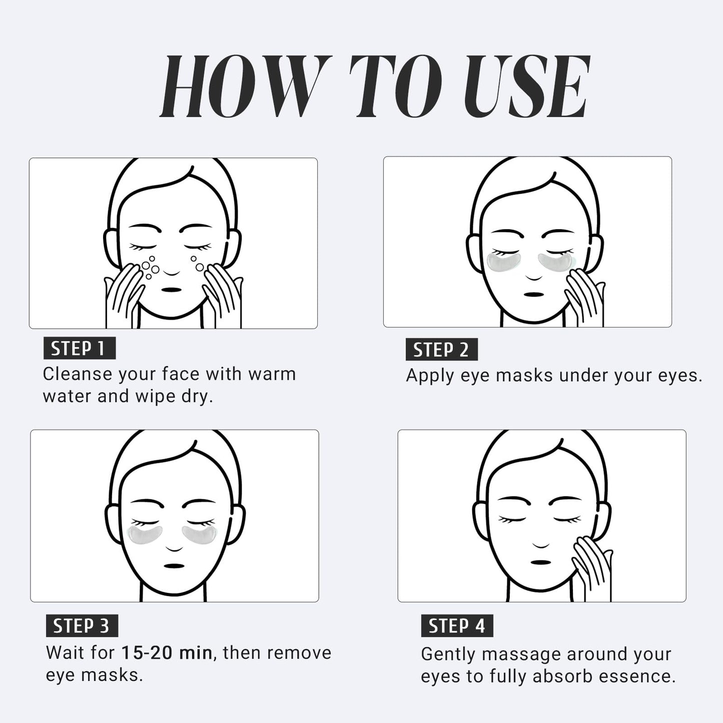 PEAUAMIE Under Eye Patches Gold and Hyaluronic Acid for puffy eyes,Rose Eye Masks for Dark Circles and Puffiness skin care Smooth Wrinkles products 30 Pairs