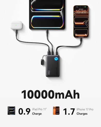 INIU 10000mAh 45W Fast Charging Portable Charger, Smaller Travel Power Bank