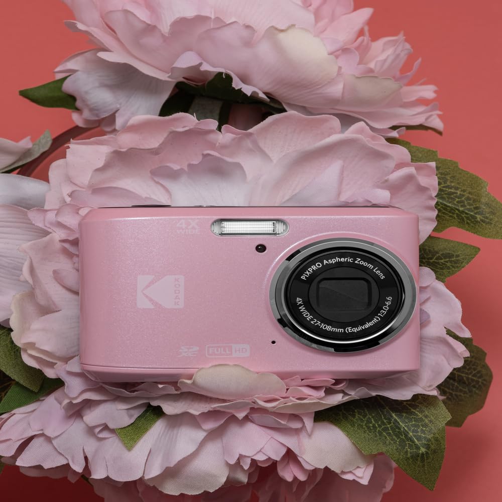 KODAK PIXPRO FZ45 16MP Compact Digital Camera, 4X Optical Zoom, AA, White