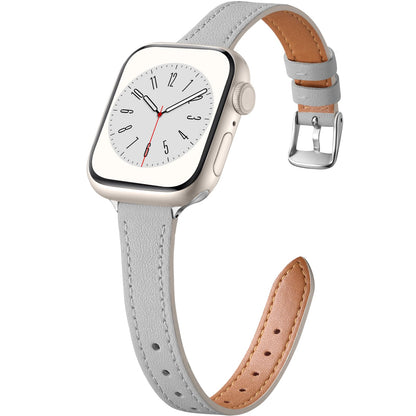 Charlam Slim Leather Band Compatible with Apple Watch Bands for Women 40mm 38mm 41mm 42mm 44mm 45mm 46mm, Top Grain Genuine Leather Strap Thin Wristband for iWatch Series 11 10 SE 9 8 7 6 5 4 3 2 1