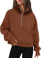 AUTOMET Womens Sweatshirts Half Zip Fleece Pullover Fall Outfits