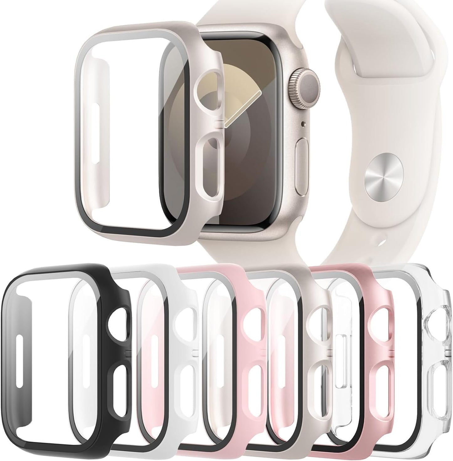6-Pack Case with Screen Protector for Apple Watch SE3/SE2/SE/6/5/4 40mm