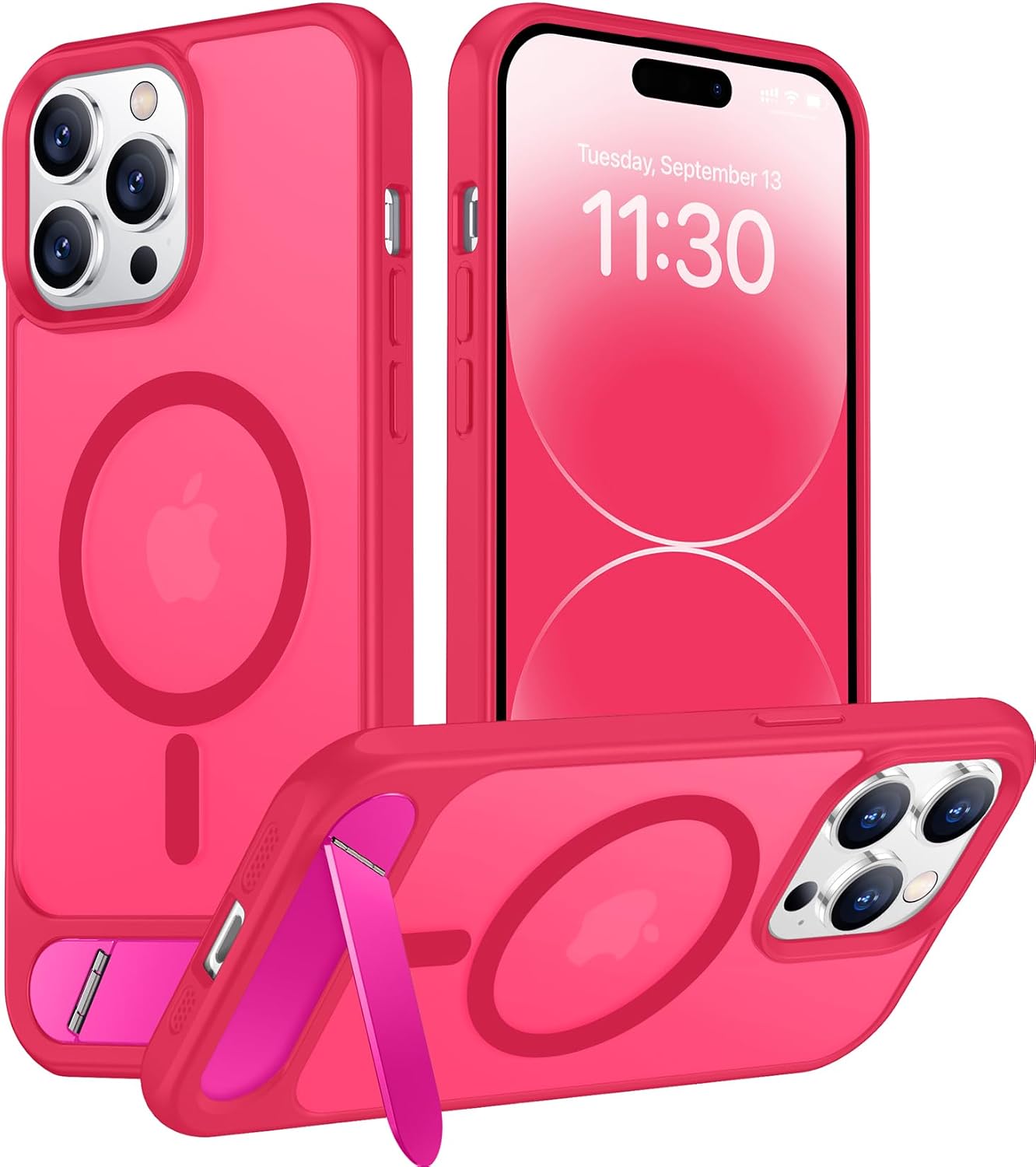 Magnetic Compatible with iPhone 14 Pro Max Case, [Built-in Invisible Kickstand][Compatible with MagSafe] [Military Grade Shockproof] Slim Translucent Matte Phone Case for iPhone 14 Pro Max 6.7"