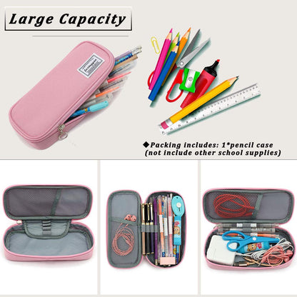 FUXINGYAO Pencil Case, Multi- Slot Pencil Pouch, Portable Pencil Bag, Pen Case for& Office(Black)