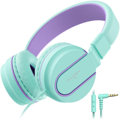 AILIHEN I35 Kids Headphones for School with Mic, 93dB Safe Volume, Orange