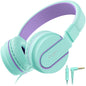 AILIHEN I35 Kids Headphones for School with Mic, 93dB Safe Volume, Orange