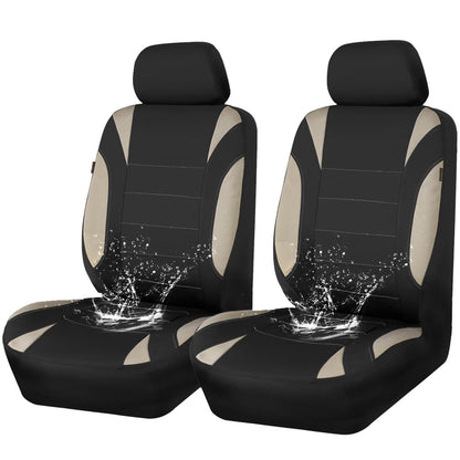 CAR PASS Waterproof Car Seat Covers Front Seats Only with 5mm Composite EVA, Neoprene Car Seat Cover with Separate Headrest Cover, Quick Setup Universal Fit for Car SUV Trucks,Airbag Compatible（Gray