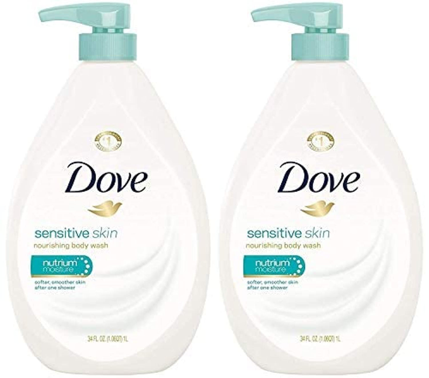 Dove Sensitive Skin Body Wash, 24hr Lotion-Soft Skin, 30.6 oz