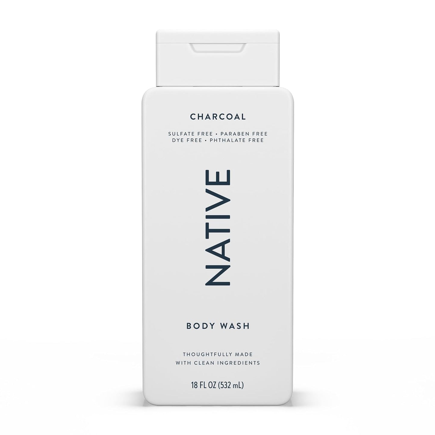 Native Clean Body Wash, Gentle & pH-balanced for Sensitive Skin, 24-Hr Freshness for Women & Men, Vegan & Cruelty-Free, Free of Sulfates, Parabens & Phthalates, Cashmere & Rain, 18 fl oz