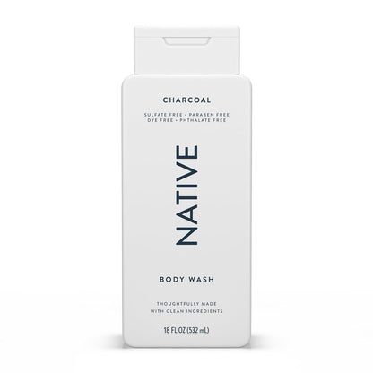 Native Clean Body Wash, Gentle & pH-balanced for Sensitive Skin, 24-Hr Freshness for Women & Men, Vegan & Cruelty-Free, Free of Sulfates, Parabens & Phthalates, Cashmere & Rain, 18 fl oz
