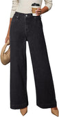 Dokotoo Women's Casual High Waisted Jeans Stretch Wide Leg Loose Denim Pant