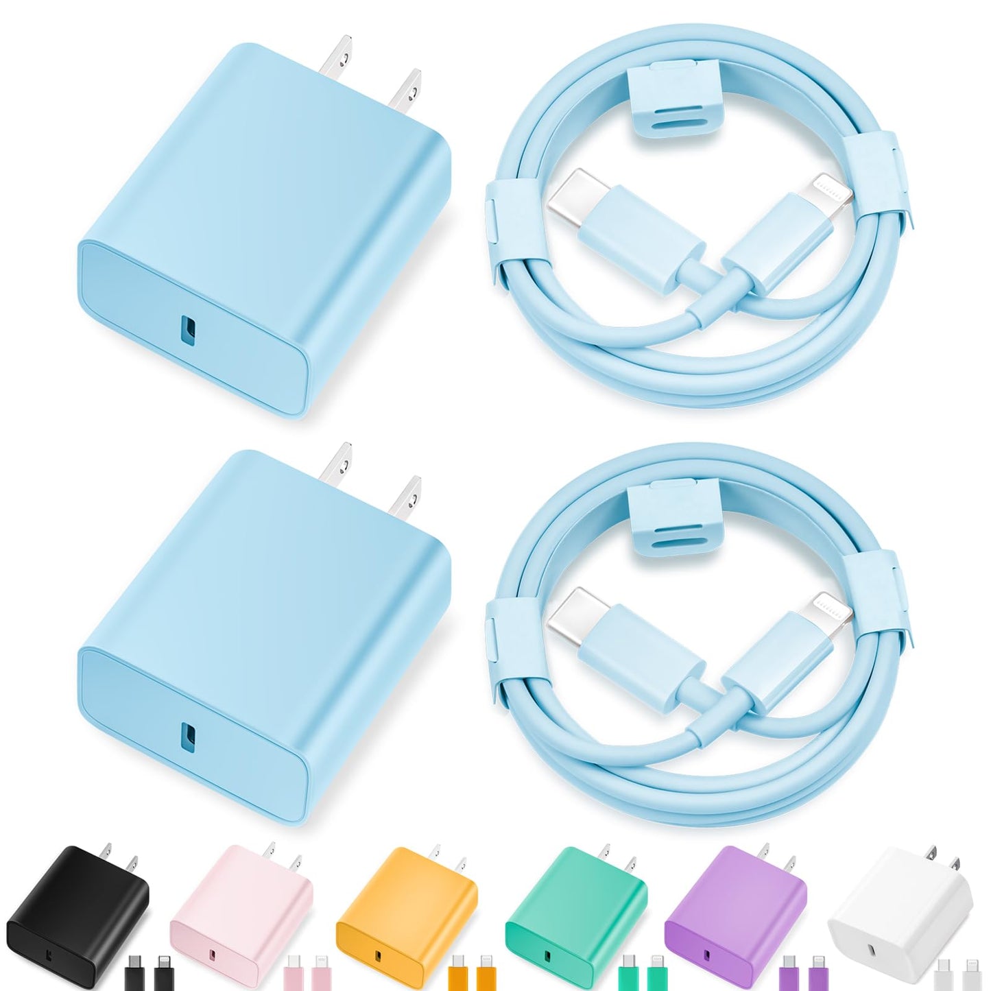 iPhone Charger Fast Charging,2Pack 20W Type C Fast Charger Block with [10FT&6FT] USB C to Lightning Cable Compatible for iPhone 14/13/12/11 Pro Max/Xs Max/XR/X,iPad