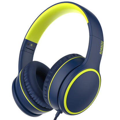 R10 Over-Ear Headphones with Microphone, Lightweight Folding Stereo Bass Headset with 1.5M No-Tangle Cord, Portable Wired Headphones for Smartphone Tablet Computer MP3 / 4 (Grey)
