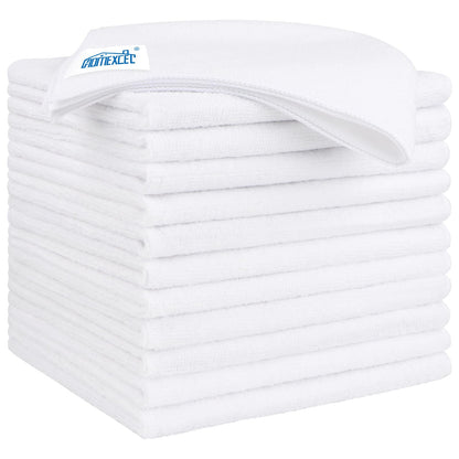HOMEXCEL Microfiber Cleaning Cloth 12 Pack, 12.5 x 12.5 inch Microfiber Towels for Cars, Ultra Absorbent Washing Cloth, Lint Free Streak Free Cleaning Rags for Car, Kitchen, and Window (Grey)