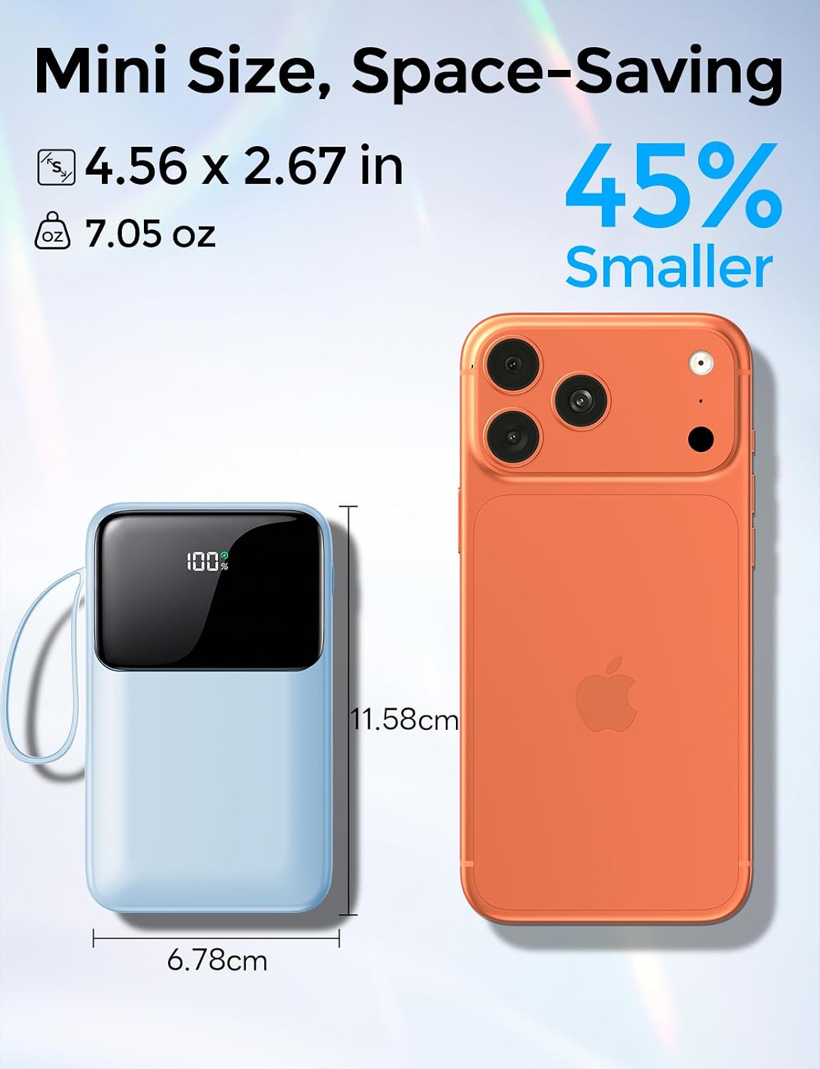 HELLEE 15000mAh Portable Charger Power Bank, 45% Smaller Built-in 4 Cables