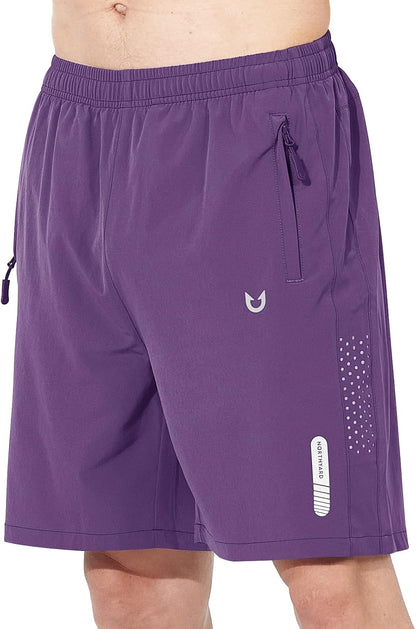 NORTHYARD Men's Athletic Running Shorts Gym Workout 7"/9"/5" Zipper Pockets