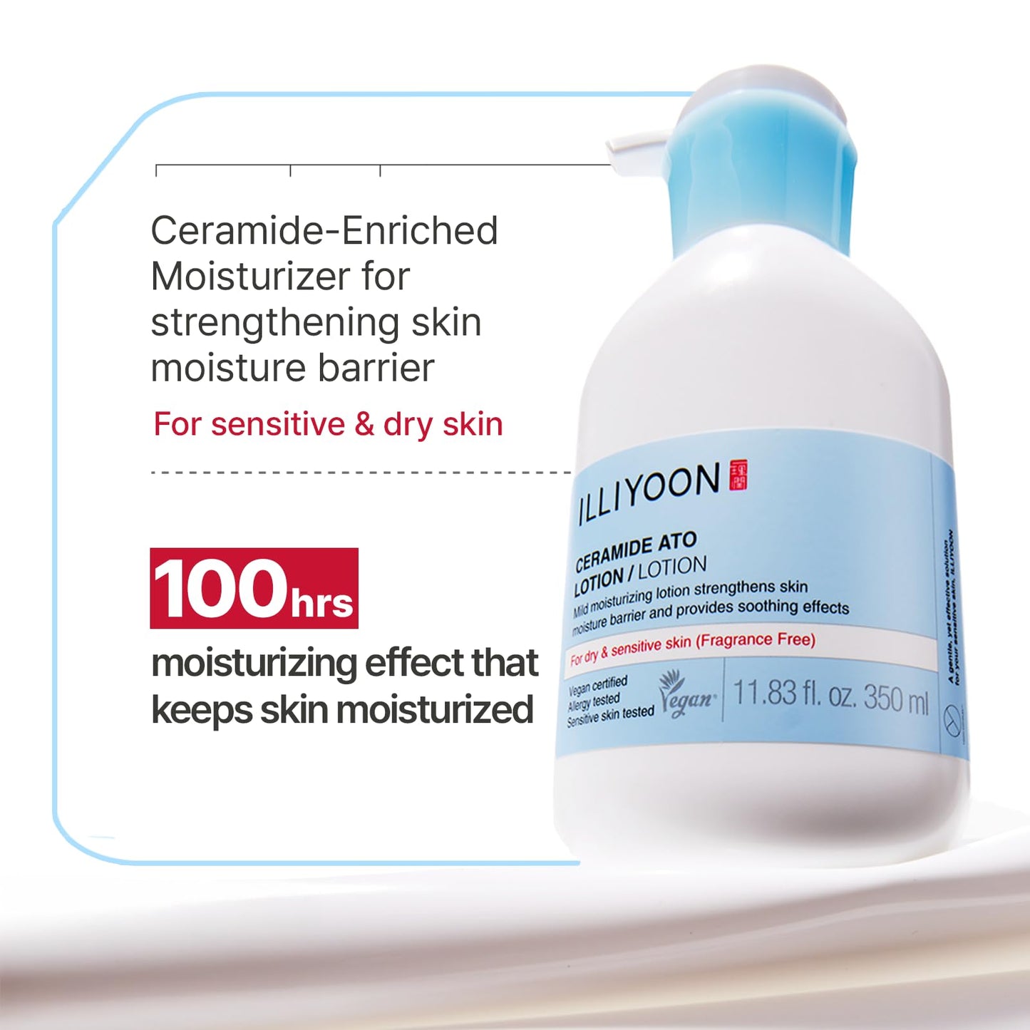 Illiyoon Ceramide Ato Concentrate Cream | Moisturizer for Dry & Sensitive Skin, 100hr Lasting Hydration, For Face & Body, Gentle for Infants, Moisture Barrier Repair, Vegan Certified, 2.53 fl.oz.