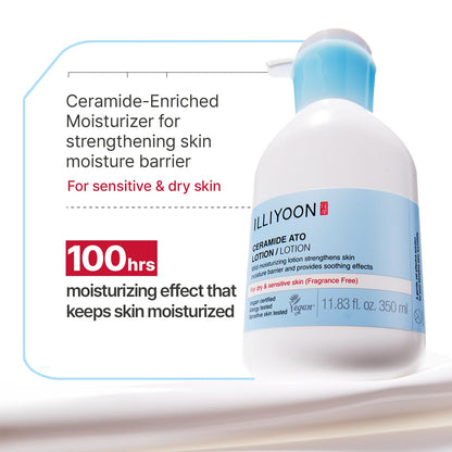 Illiyoon Ceramide Ato Concentrate Cream | Moisturizer for Dry & Sensitive Skin, 100hr Lasting Hydration, For Face & Body, Gentle for Infants, Moisture Barrier Repair, Vegan Certified, 2.53 fl.oz.