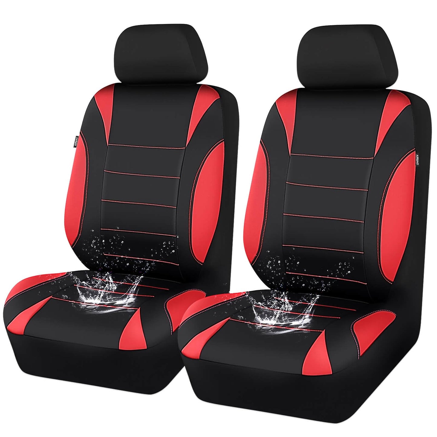 CAR PASS Waterproof Car Seat Covers Front Seats Only with 5mm Composite EVA, Neoprene Car Seat Cover with Separate Headrest Cover, Quick Setup Universal Fit for Car SUV Trucks,Airbag Compatible（Gray