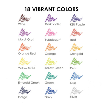 Grabie 18 Color Glitter Gel Pens, Retractable Sparkle Art Pens