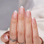 BTArtbox Press On Nails, Cream Puff, Short Almond, Ombre Off White, 32Ct