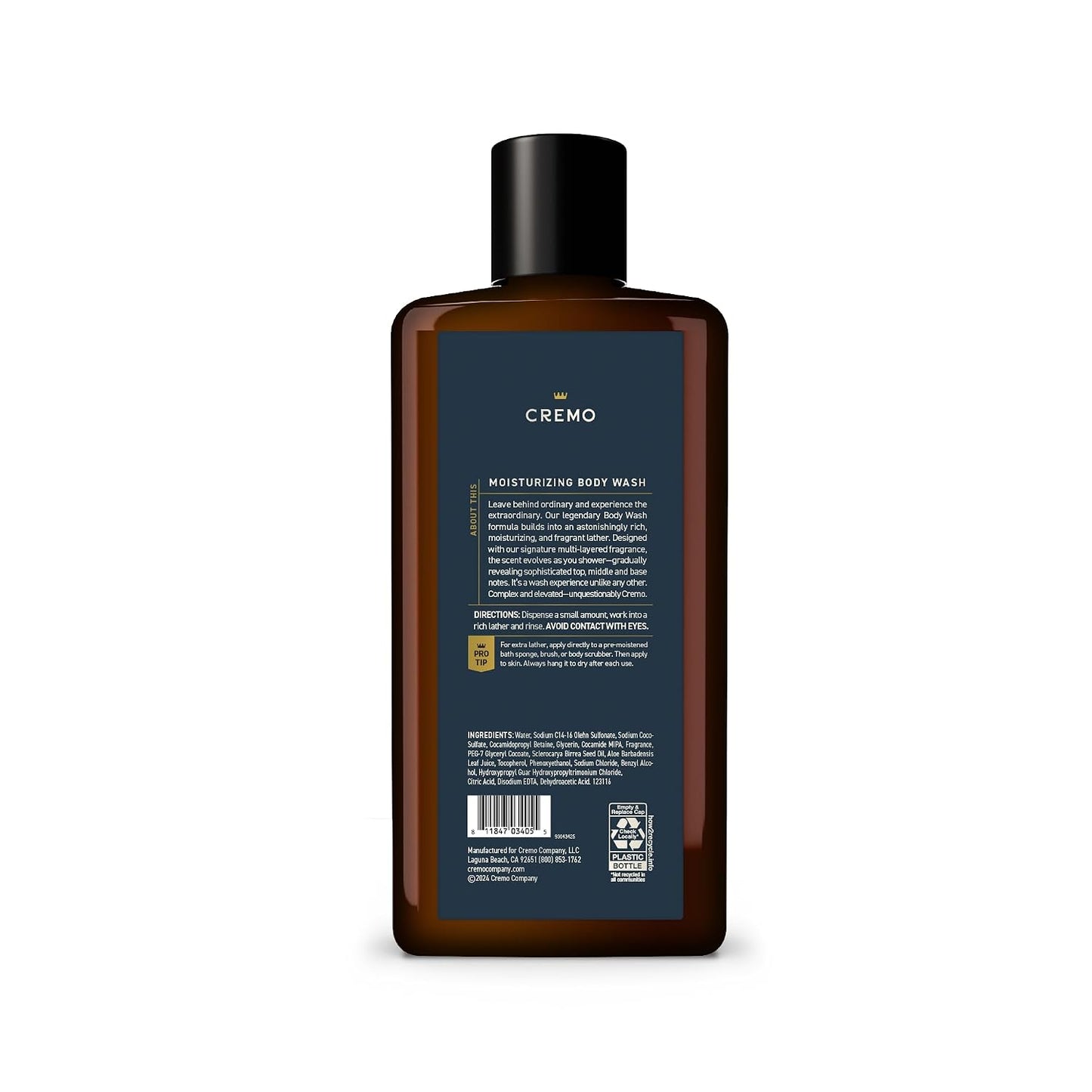 Cremo Body Wash for Men, Cypress Santal, 16 Fl Oz