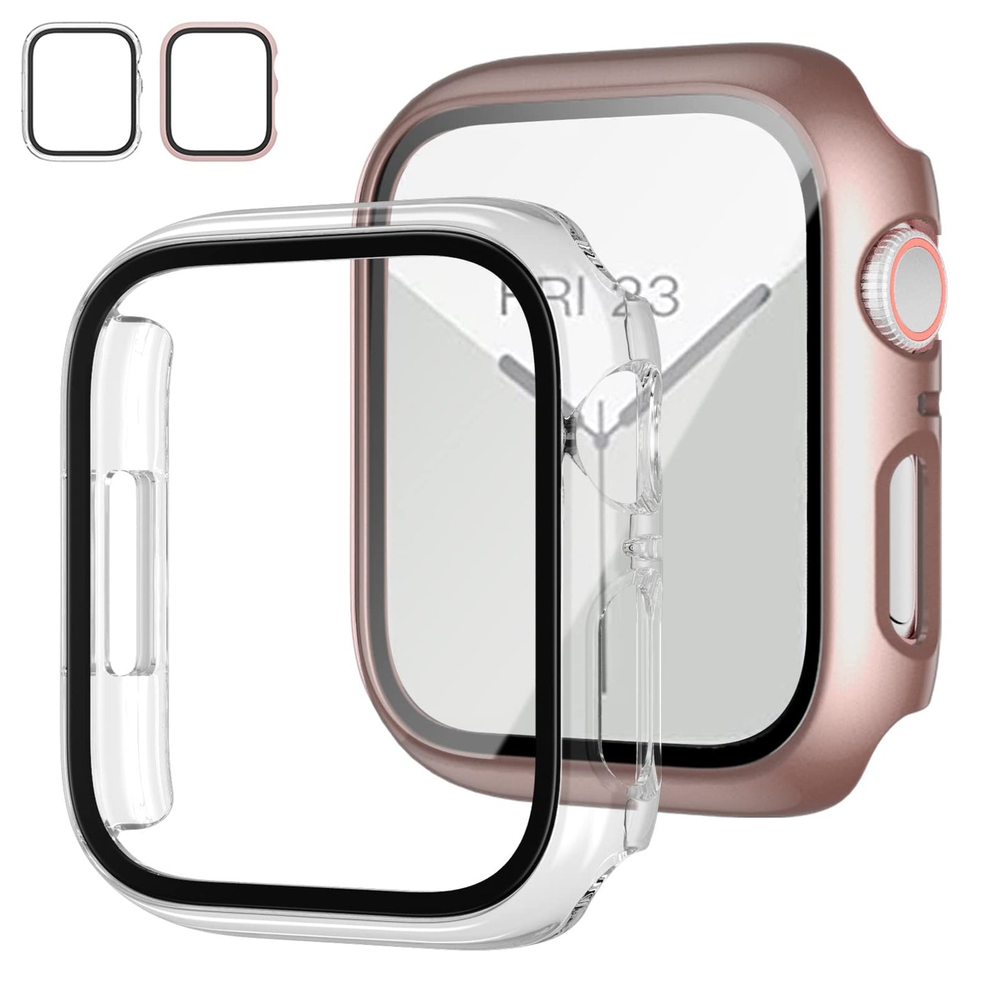 JZK Screen Protector Case for Apple Watch Series 11/10 42mm,Purple+Clear