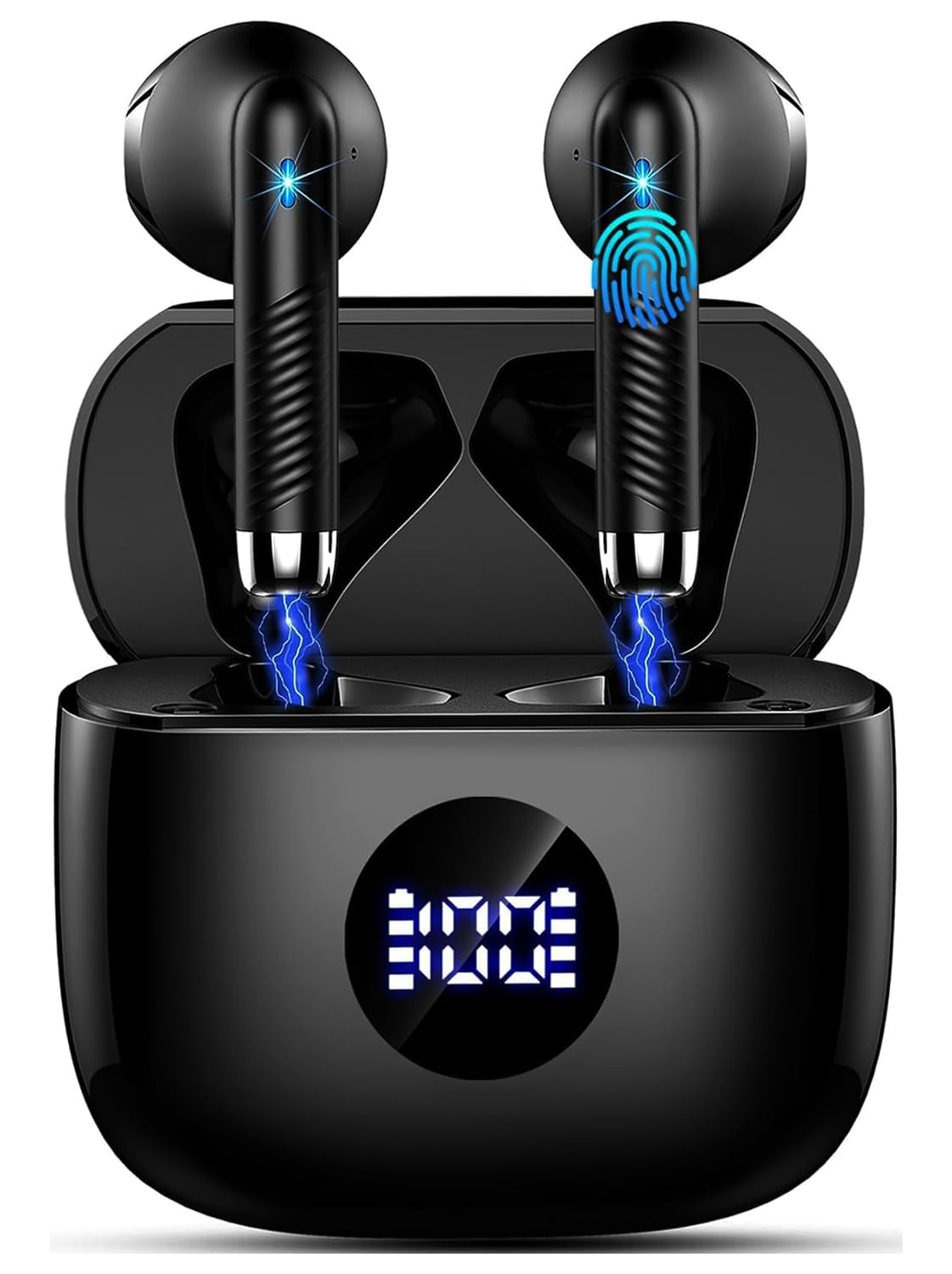 Wireless Earbuds, Bluetooth 5.4 Ear Buds, LED Power Display, 6D Bass Stereo