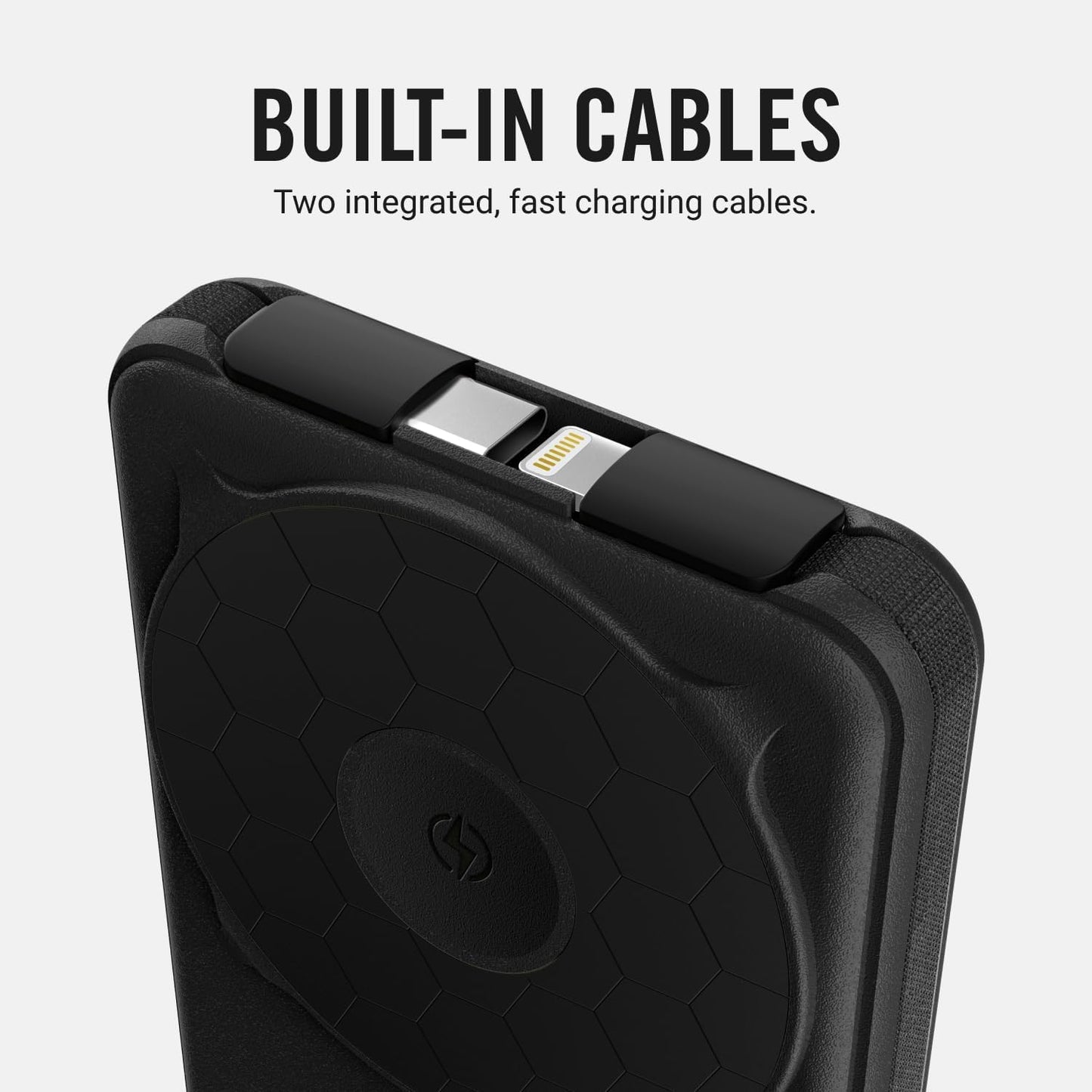 Ridge 20W Magnetic Power Bank Battery Pack 10,000mAh - Fast Charging, Compatible with MagSafe - Portable Charger Flight-Safe Travel Powerbank - Built-in Cables & Magnetic Attachment (Matte Black)