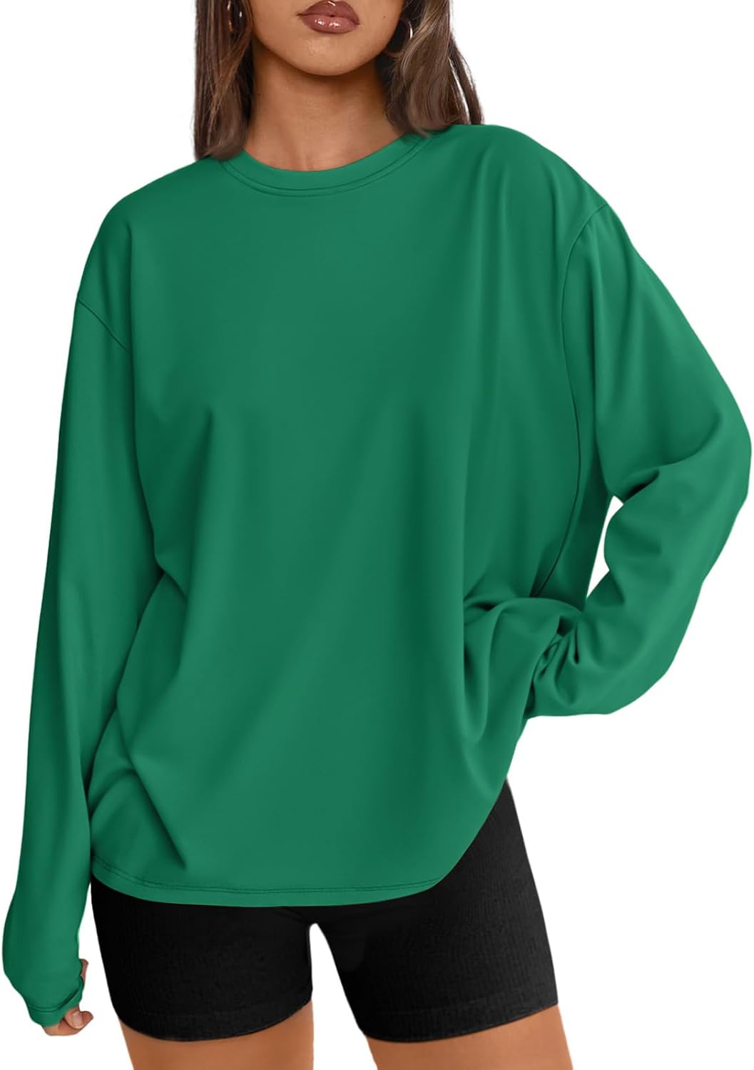 Trendy Queen Womens Oversized Long Sleeve Shirts Fall Tops 2026 Basic Tees