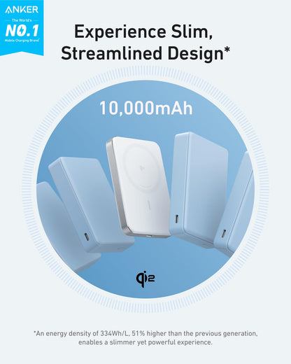 Anker MagGo Power Bank, 10,000mAh Qi2-Certified 15W Portable Charger