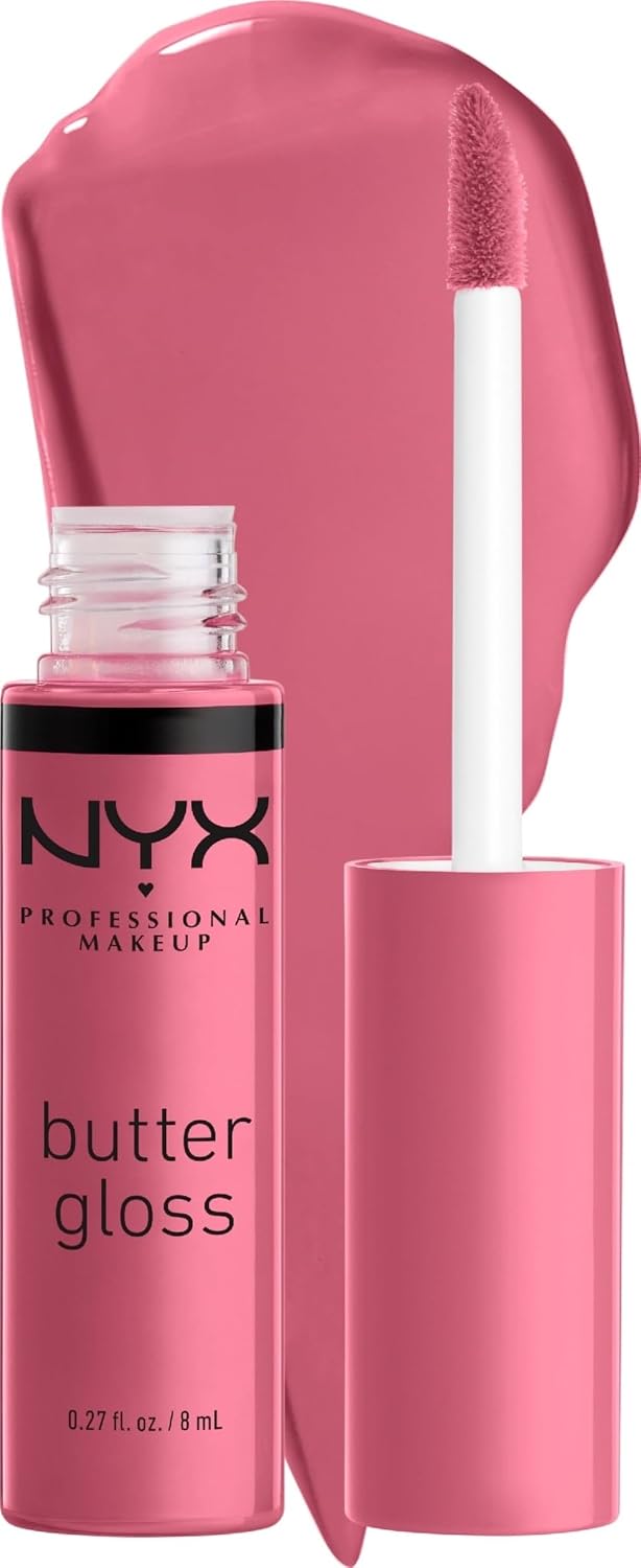 NYX PROFESSIONAL MAKEUP Butter Gloss, Non-Sticky Lip Gloss - Praline (Deep Nude)