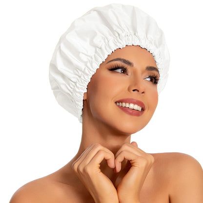 Edoneery Shower Caps for Women Reusable Waterproof, Shower Hair Cap