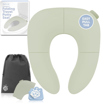 Jool Baby Folding Travel Potty Training Seat – Easy-Remove Pull Tab (Sage)