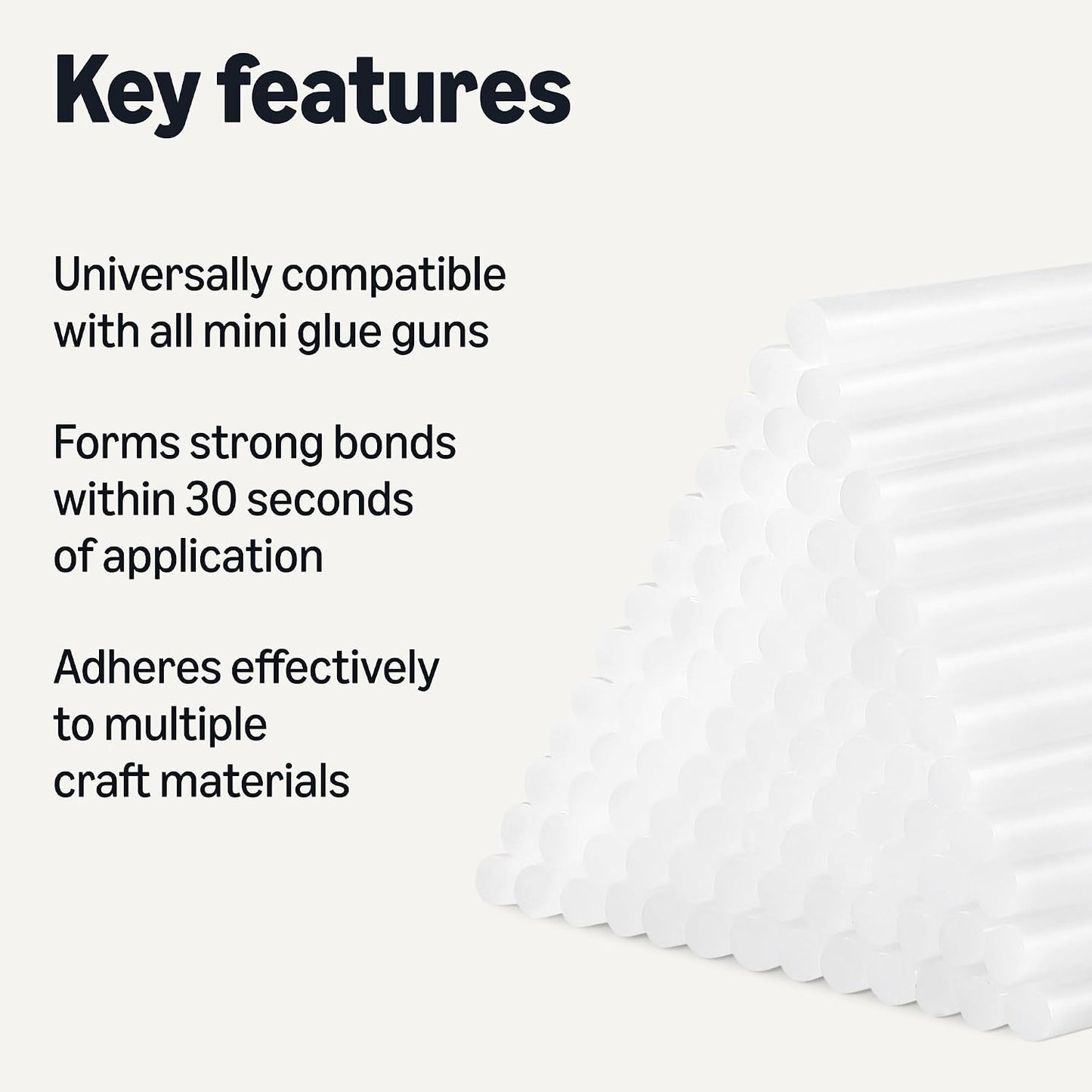Amazon Basics Mini Size Hot Glue Sticks, 4" x 0.27", 100-Pack, Hot Melt Compatible with Most Glue Guns for Crafting, DIY, Home Repair, Transparent