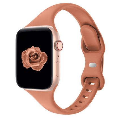 Thin Slim Band Compatible with Apple Watch 38mm 40mm 41mm 42mm 44mm 45mm 46mm 49mm, Replacement Silicone Sport Strap for iWatch Series 11/10/9/8/7/6/5/4/3/2/1 Ultra SE Women Men, Light Blush