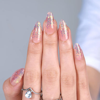 BTArtbox Press On Nails, Vanilla Cream, Short Square, Ombre Peach, 32Ct