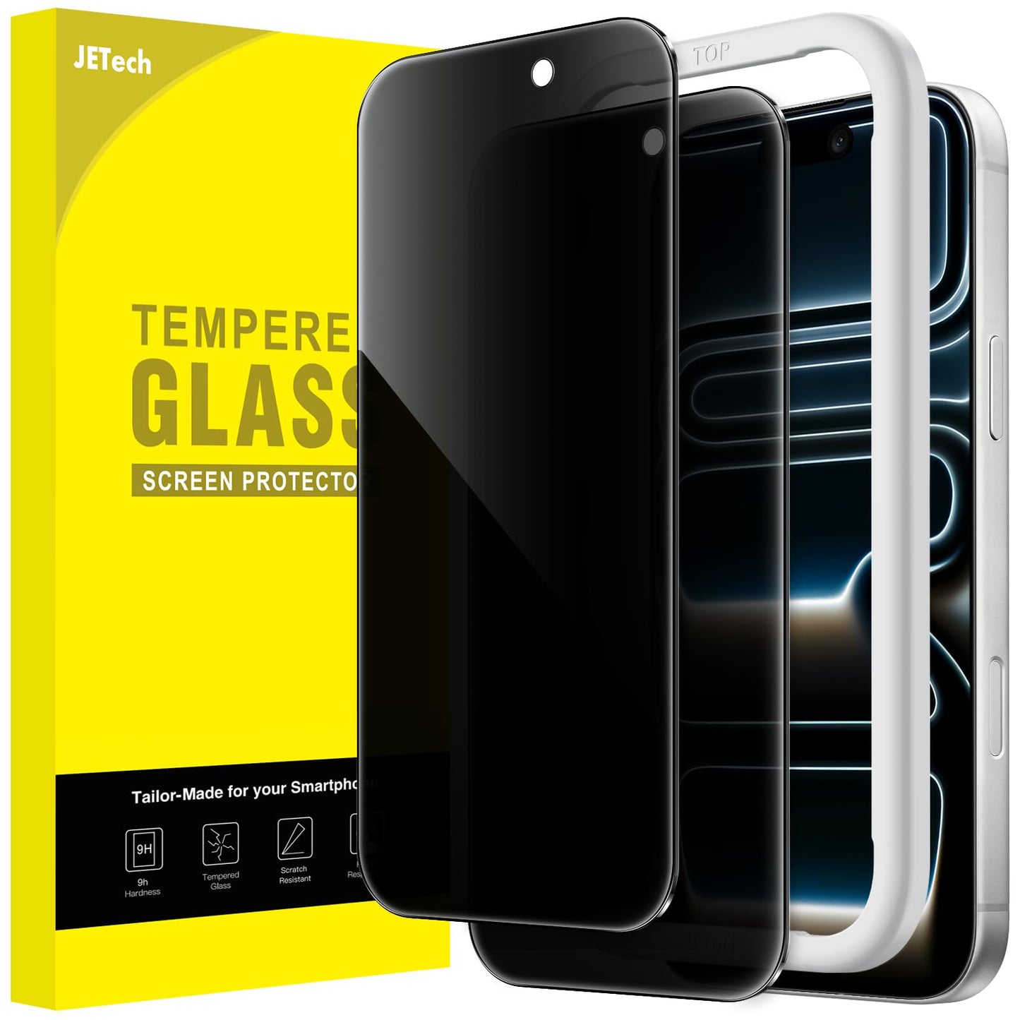 JETech Privacy Screen Protector for iPhone 17 Pro Max, 2-Pack